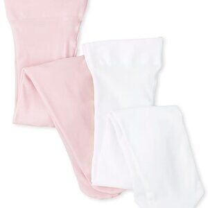 Baby Girls 2-Pack Microfiber Tights Pink/Cream